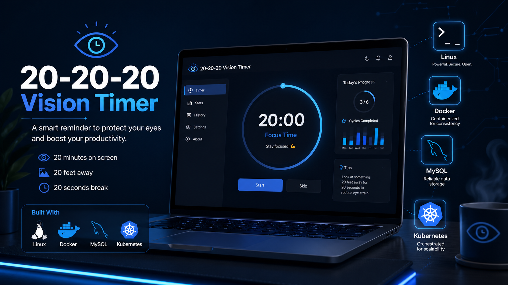 20-20-20 Vision Timer project